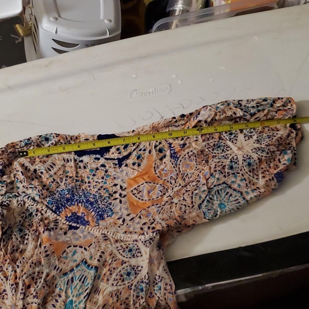 EUC Rose & Thyme Split Neck Cottony Blouse Bishop Sleeve Boho Tunic 1X - Picture 16 of 16
